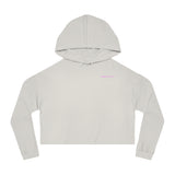 Cozy Women's Cropped Hooded Sweatshirt - Sporty Chic Style