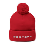 Cozy Pom-Pom Knit Cap with Embroidery for Winter Style