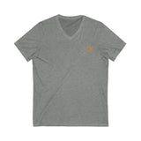 Minimalist Orange Link V-Neck Tee for Casual Wear