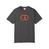 Casual Unisex Garment-Dyed T-Shirt with Playful Orange Graphic - Perfect for Everyday Wear
