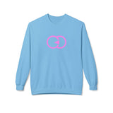 Modern Minimalist Unisex Fleece Crewneck Sweatshirt with Interlocking Design