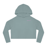 Cozy Women's Cropped Hooded Sweatshirt - Sporty Chic Style
