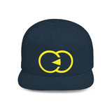 Vibrant Yellow Embroidered Flat Bill Snapback Hat - Stylish Urban Accessory