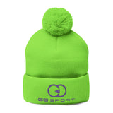 Cozy Pom-Pom Knit Cap with Embroidery for Winter Style