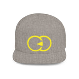 Vibrant Yellow Embroidered Flat Bill Snapback Hat - Stylish Urban Accessory
