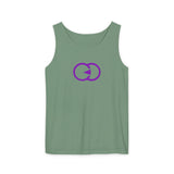 Casual Unisex Tank Top with Purple Design
