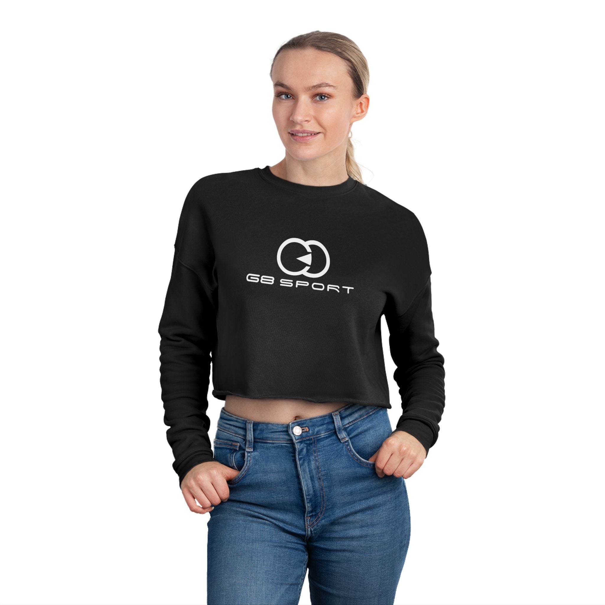 Stylish Women's Cropped Sweatshirt - G8 Sport Logo, Perfect for Casual Outings