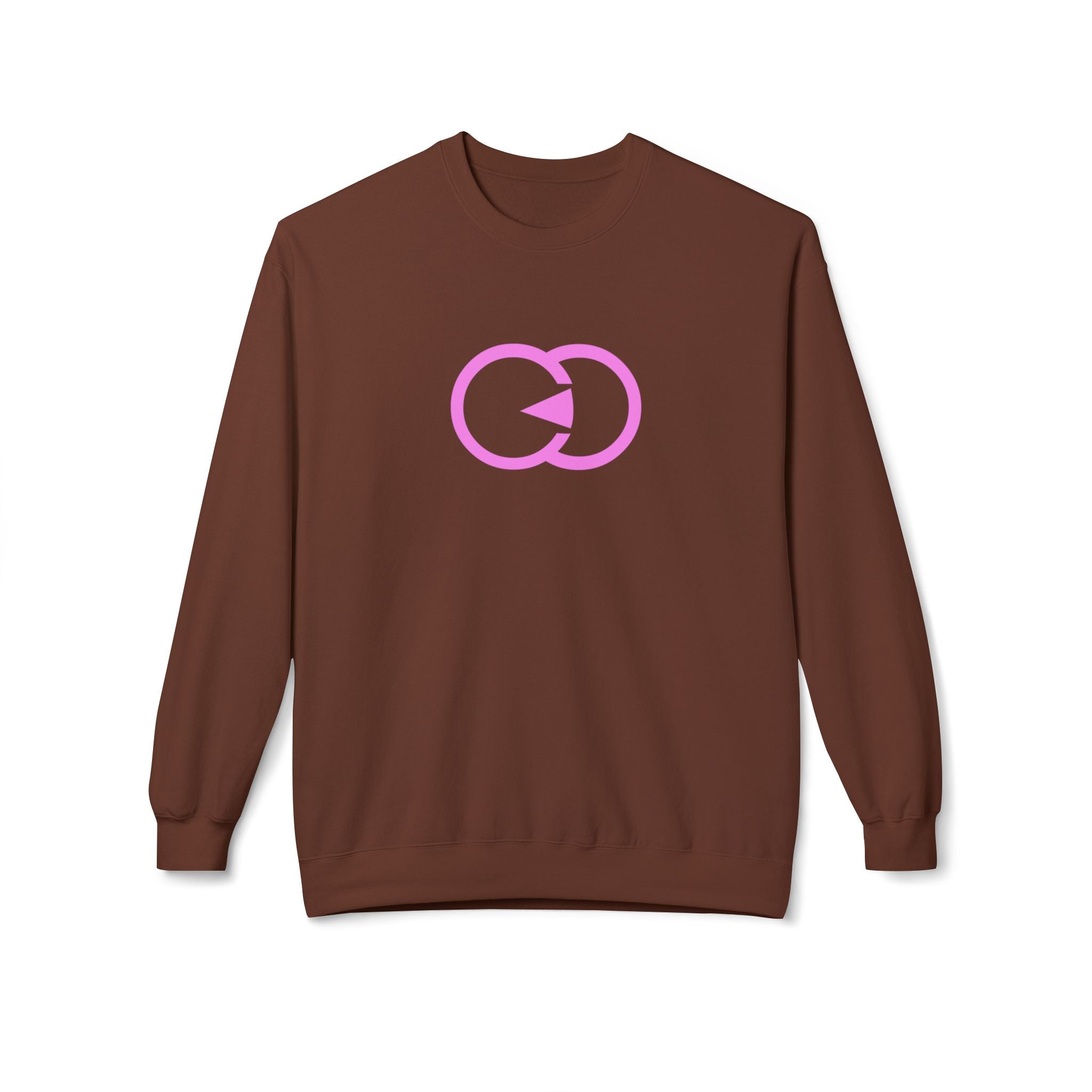 Modern Minimalist Unisex Fleece Crewneck Sweatshirt with Interlocking Design