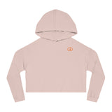 Trendy Women's Cropped Hooded Sweatshirt - Casual Comfort with Stylish Orange Logo