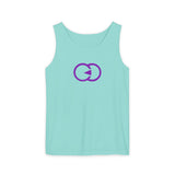 Casual Unisex Tank Top with Purple Design