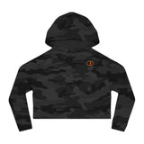 Trendy Women's Cropped Hooded Sweatshirt - Casual Comfort with Stylish Orange Logo