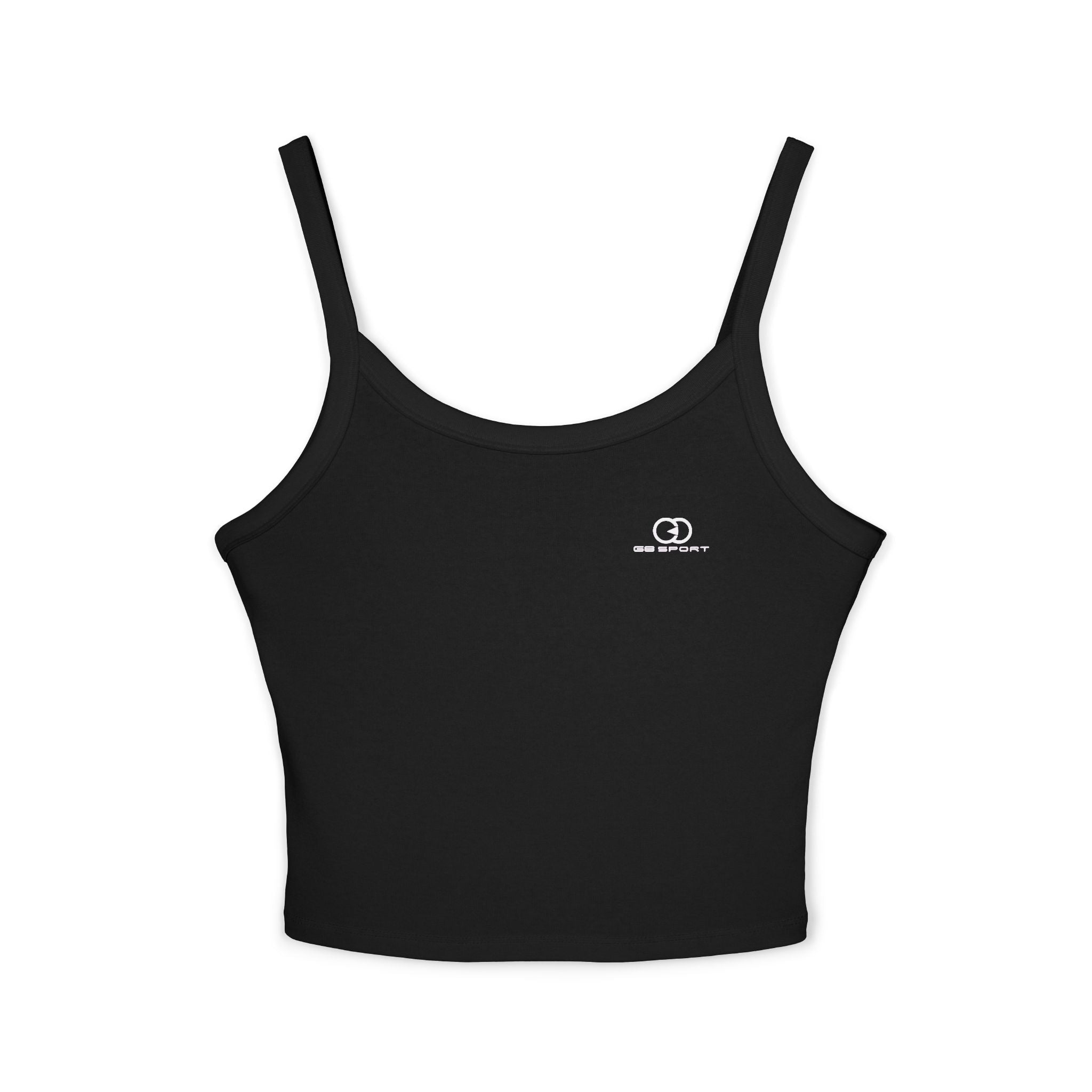 Chic Black Spaghetti Strap Tank Top - Perfect for Summer Outdoor Events