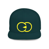 Vibrant Yellow Embroidered Flat Bill Snapback Hat - Stylish Urban Accessory