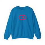 Stylish White Unisex Crewneck Sweatshirt with Modern Red Graphic