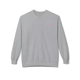 Minimalist White Unisex Fleece Crewneck Sweatshirt with Embroidery