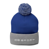 Cozy Pom-Pom Knit Cap with Embroidery for Winter Style