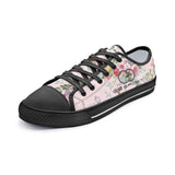Where Craftsmanship Meets Modern florals Design Unisex Low Top Canvas Shoes