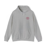 Cozy Unisex Hooded Sweatshirt with Minimalist Pink Design