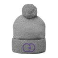 Cozy Pom-Pom Knit Cap with Custom Embroidery