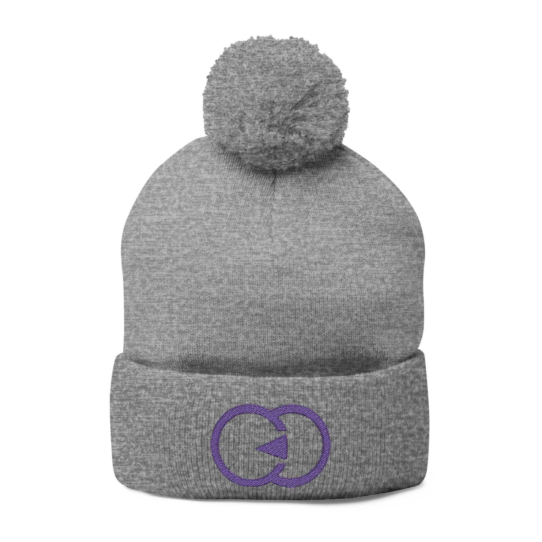 Cozy Pom-Pom Knit Cap with Custom Embroidery