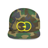 Vibrant Yellow Embroidered Flat Bill Snapback Hat - Stylish Urban Accessory
