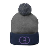 Cozy Pom-Pom Knit Cap with Custom Embroidery
