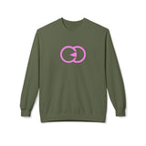 Modern Minimalist Unisex Fleece Crewneck Sweatshirt with Interlocking Design