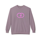 Modern Minimalist Unisex Fleece Crewneck Sweatshirt with Interlocking Design