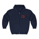 Unisex Heavy Blend Full Zip Hooded Sweatshirt with Dynamic Design – Perfect for Everyday Comfort and Style
