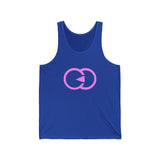 Fun Unisex Jersey Tank with Playful Pink Design - Casual Summer Essential