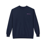 Minimalist White Unisex Fleece Crewneck Sweatshirt with Embroidery