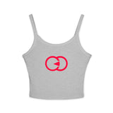 Trendy Women's Spaghetti Strap Tank Top with Modern Graphic Design