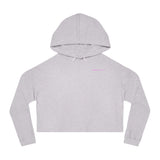 Cozy Women's Cropped Hooded Sweatshirt - Sporty Chic Style