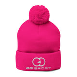 Cozy Pom-Pom Knit Cap with Embroidery - Perfect Winter Hat for Men and Women