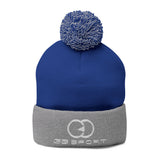 Cozy Pom-Pom Knit Cap with Embroidery - Perfect Winter Hat for Men and Women