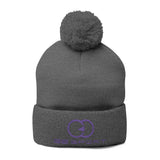 Cozy Pom-Pom Knit Cap with Embroidery for Winter Style