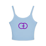 Chic Women's Spaghetti Strap Tank Top with Stylish Double Circle Design