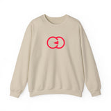 Stylish White Unisex Crewneck Sweatshirt with Modern Red Graphic