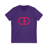 Unisex V-Neck Tee with Interlocking Design - Casual Style for Friendship Celebrations