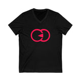 Unisex V-Neck Tee with Interlocking Design - Casual Style for Friendship Celebrations