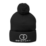 Cozy Pom-Pom Knit Cap with Embroidery - Perfect Winter Hat for Men and Women