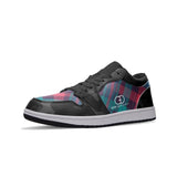 Black Camo Design Seamless Printed Unisex Low Top Leather Sneakers