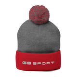 Cozy Pom-Pom Knit Cap with Embroidery for Winter Style
