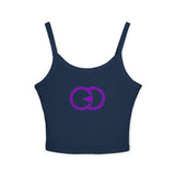 Chic Women's Spaghetti Strap Tank Top with Stylish Double Circle Design