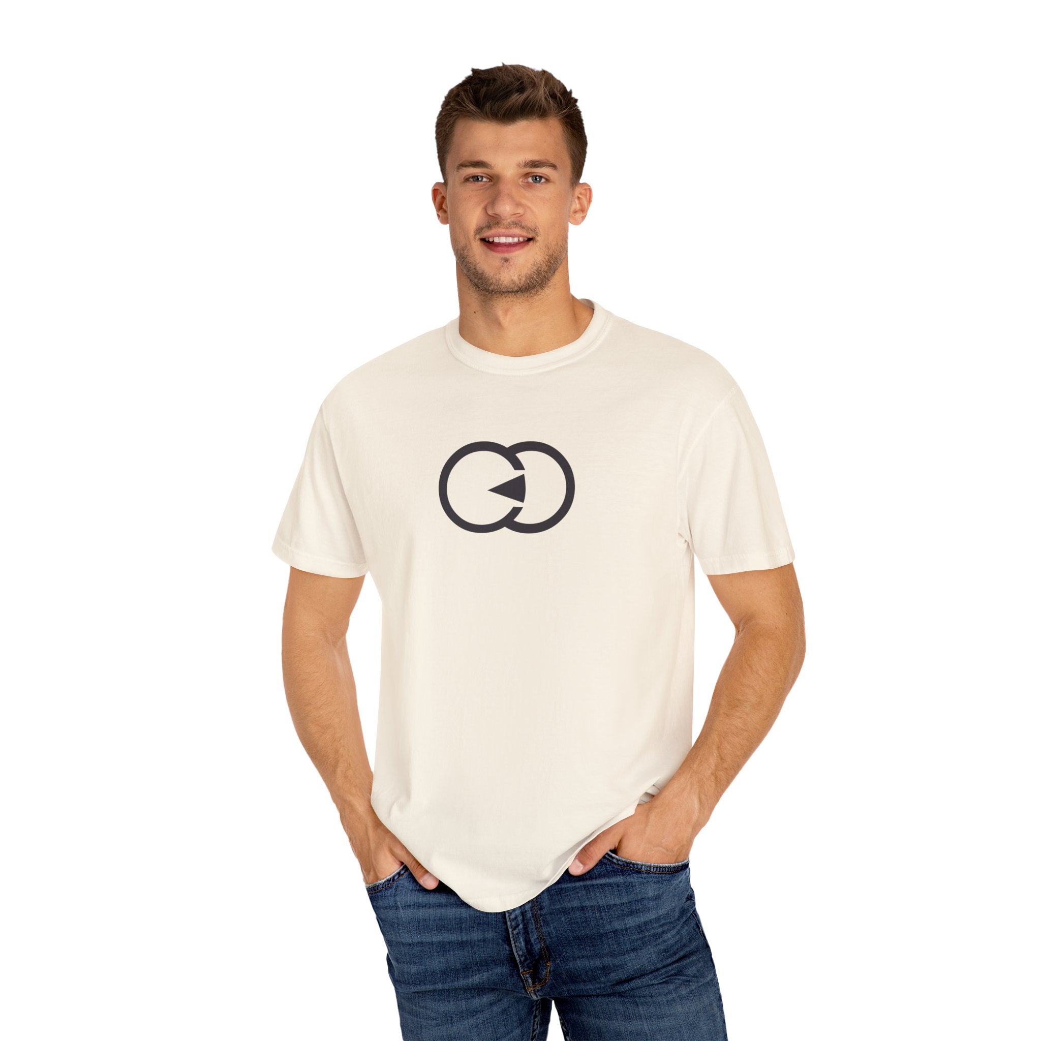 Unisex Garment-Dyed T-Shirt - Minimalist Circular Design