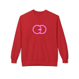 Modern Minimalist Unisex Fleece Crewneck Sweatshirt with Interlocking Design