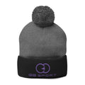 Cozy Pom-Pom Knit Cap with Embroidery for Winter Style