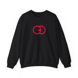 Stylish White Unisex Crewneck Sweatshirt with Modern Red Graphic