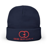 Embroidered Knit Beanie - 68 Sport Logo - Stylish Winter Accessory