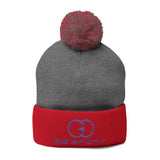 Cozy Pom-Pom Knit Cap with Embroidery for Winter Style